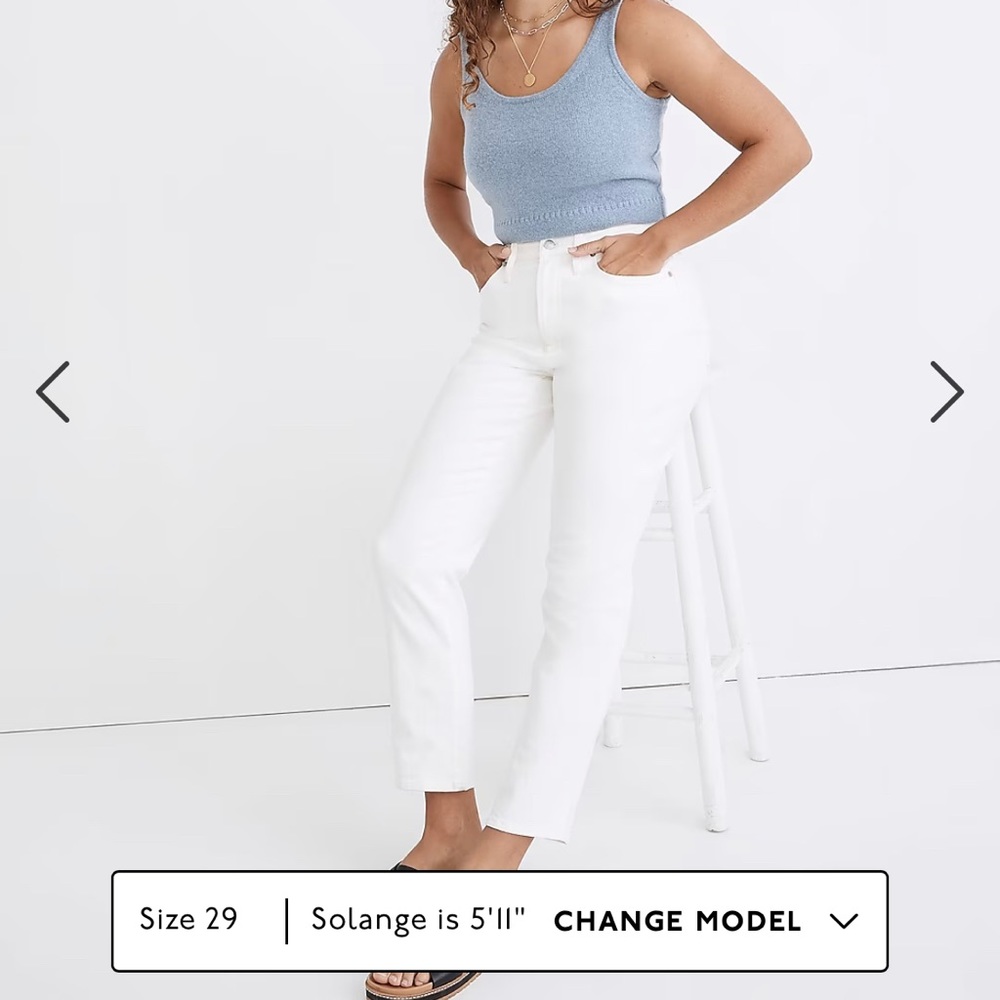 Madewell The Curvy Perfect Vintage Jean in White Size 31x26 #759 - Picture 5 of 10